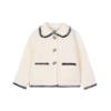 Picture of Mayoral Girls Winter Knitted Jacket With Crochet Edge - Ivory Black