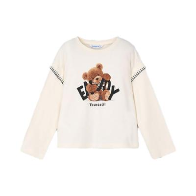Picture of Mayoral Girls Winter Enjoy Yourself Top & Velour Leggings Set X 2 - Ivory Black
