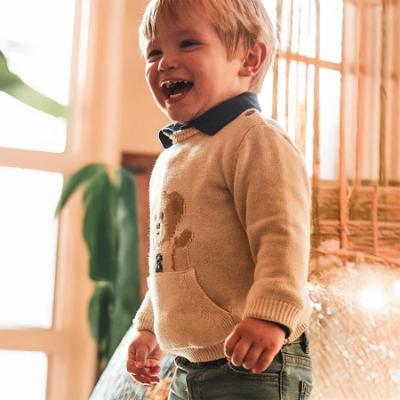 Picture of Mayoral Toddler Boys Winter Oversized Teddy Jumper - Beige