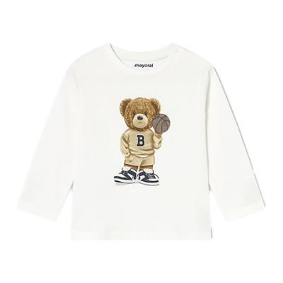 Picture of Mayoral Toddler Boys Winter Teddy T-Shirt - Ivory Beige