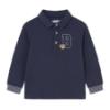 Picture of Mayoral Toddler Boys Winter Polo Top With Teddy Applique - Navy Blue