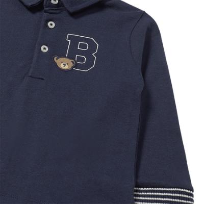 Picture of Mayoral Toddler Boys Winter Polo Top With Teddy Applique - Navy Blue