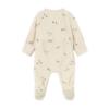 Picture of Mayoral Newborn Baby Winter Front Opening Velour Onesie - Ivory Sage Green