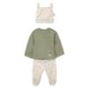 Picture of Mayoral Newborn Baby Winter Leggings Hat Top Gift Set X 3 - Ivory Sage Green