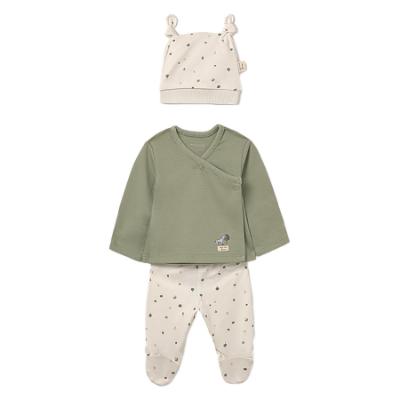 Picture of Mayoral Newborn Baby Winter Leggings Hat Top Gift Set X 3 - Ivory Sage Green