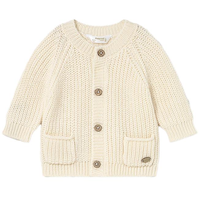 Picture of Mayoral Newborn Baby Winter Knit Cardigan - Ivory