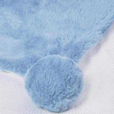 Picture of Mayoral Newborn Baby Winter Faux Fur Pom Pom Blanket - Blue Bell