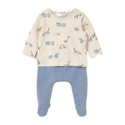 Picture of Mayoral Newborn Baby Winter Safari Top & Legging Gift Set X 2 - Blue Bell