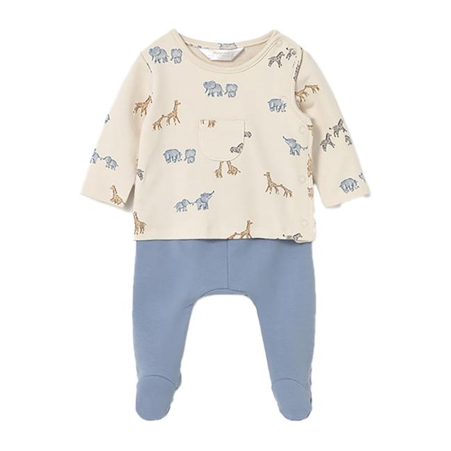 Picture of Mayoral Newborn Baby Winter Safari Top & Legging Gift Set X 2 - Blue Bell