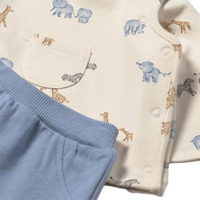 Picture of Mayoral Newborn Baby Winter Safari Top & Legging Gift Set X 2 - Blue Bell