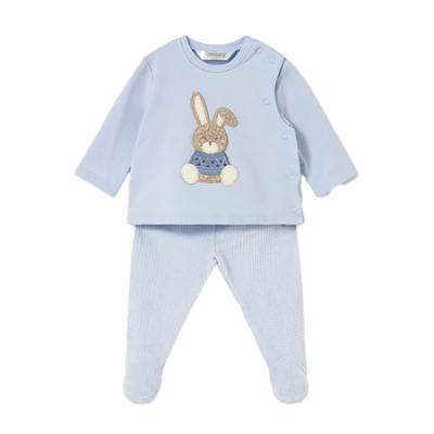 Picture of Mayoral Newborn Baby Winter Bunny Top & Legging Set X 2 - Pale Blue