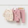 Picture of Mayoral Newborn Baby Winter Jacket Top Leggings Set X 3 - Beige Orchid Pink