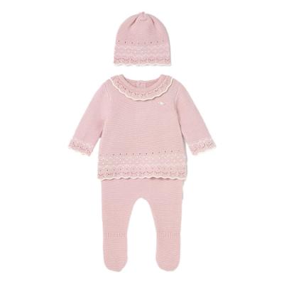 Picture of Mayoral Newborn Baby Winter Set Top Leggings Hat Gift Set X 3 - Quartz Pink