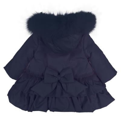 Picture of Bimbalo Girls Padded Coat with Detachable Trim - Navy Blue