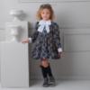 Picture of PRE ORDER Rochy Girls Vintage Chains Collection Single Bow Empire Dress - Navy Blue White