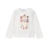 Picture of Mayoral Girls Winter Top & Check Skirt Set X 2 - Ivory Pink Silver Grey