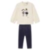 Picture of Mayoral Toddler Girls Winter Girlie Top & Velour Leggings Set X 2 - Ivory Navy