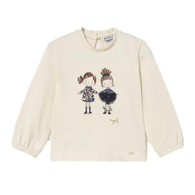 Picture of Mayoral Toddler Girls Winter Girlie Top & Velour Leggings Set X 2 - Ivory Navy
