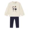 Picture of Mayoral Toddler Girls Winter Girlie Top & Velour Leggings Set X 2 - Ivory Navy