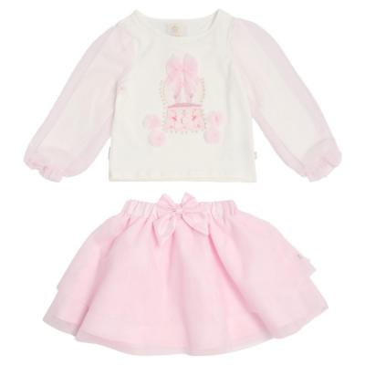 Picture of Caramelo Kids Girls Winter Snow Globe Skirt Set X 2 - Ivory Pink