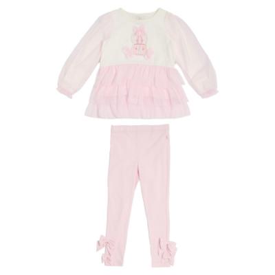 Picture of Caramelo Kids Girls Winter Snow Globe Legging Set X 2 - Ivory Pink