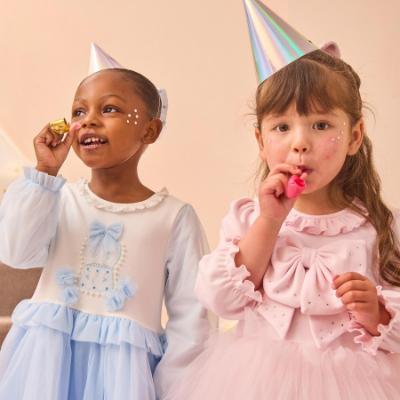 Picture of Caramelo Kids Girls Winter Snow Globe Party Dress - Ivory Pink