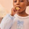 Picture of Caramelo Kids Girls Winter Snow Globe Party Dress - Ivory Blue