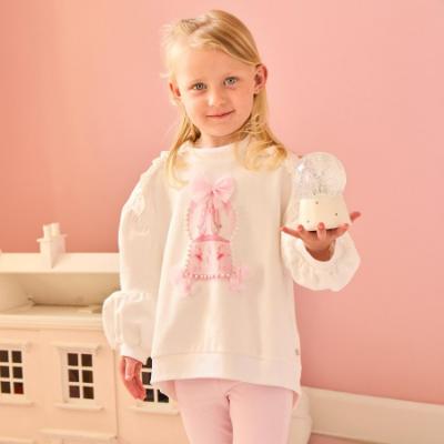 Picture of Caramelo Kids Girls Winter Snow Globe Hi Lo Tunic Legging Set X 2 - Ivory Pink