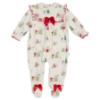 Picture of Caramelo Kids Baby Girls Winter AOP Christmas Sleepsuit - Ivory Red