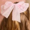 Picture of Caramelo Kids Girls Large Tulle & Pearls Hair Bow with Clip - Pink