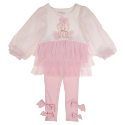 Picture of Caramelo Kids Girls Winter Snow Globe Legging Set X 2 - Ivory Pink