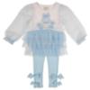 Picture of Caramelo Kids Girls Winter Snow Globe Legging Set X 2 - Ivory Blue