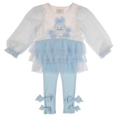 Picture of Caramelo Kids Girls Winter Snow Globe Legging Set X 2 - Ivory Blue