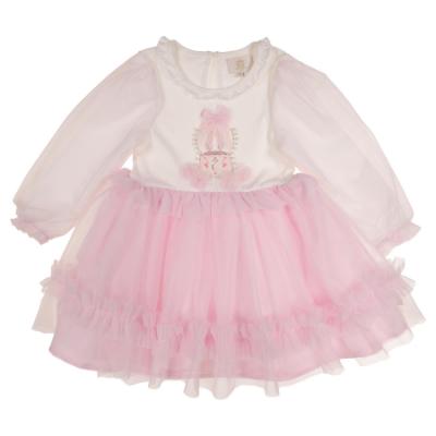 Picture of Caramelo Kids Girls Winter Snow Globe Party Dress - Ivory Pink