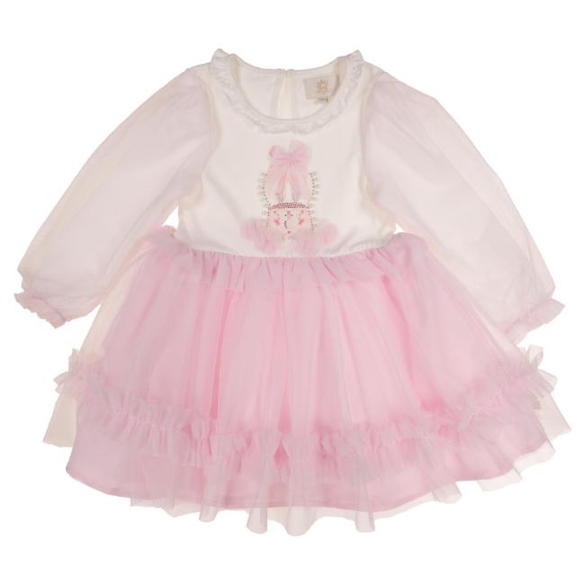 Picture of Caramelo Kids Girls Winter Snow Globe Party Dress - Ivory Pink