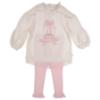 Picture of Caramelo Kids Girls Winter Snow Globe Hi Lo Tunic Legging Set X 2 - Ivory Pink