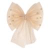Picture of Caramelo Kids Girls Large Tulle & Pearls Hair Bow with Clip - Mink