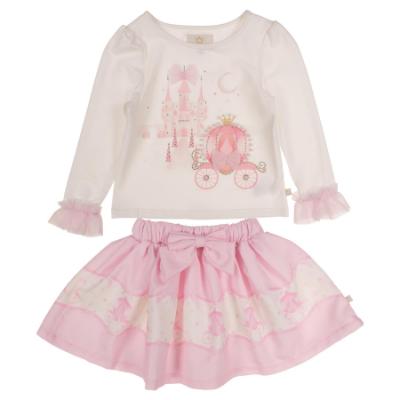 Picture of Caramelo Kids Girls Winter Make Believe Skirt Set X 2 - Ivory Pink