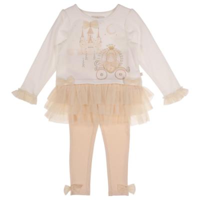 Picture of Caramelo Kids Girls Winter Make Believe Legging Set X 2 - Ivory Mink