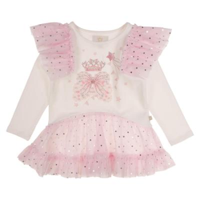Picture of Caramelo Kids Girls Winter Royal Magic Tunic & Legging Set X 2 - Ivory Pink Silver