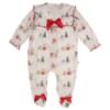 Picture of Caramelo Kids Baby Girls Winter AOP Christmas Sleepsuit - Ivory Red