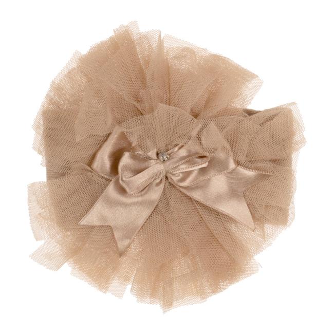 Picture of Beau KiD Baby Girls TuTu Tulle Ruffle Soft Headband With Diamante Satin Bow - Camel