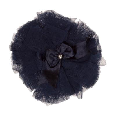 Picture of Beau KiD Baby Girls TuTu Tulle Ruffle Soft Headband With Diamante Satin Bow - Navy Blue