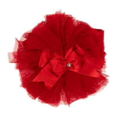 Picture of Beau KiD Baby Girls TuTu Tulle Ruffle Soft Headband With Diamante Satin Bow - Red