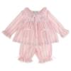 Picture of Beau KiD Baby Girls Embroidered Teddy Stripe Pyjamas Set X 2 - Dark Pink Ivory