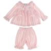Picture of Beau KiD Baby Girls Embroidered Teddy Stripe Pyjamas Set X 2 - Dark Pink Ivory