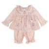 Picture of Beau KiD Baby Girls Embroidered Teddy Stripe Pyjamas Set X 2 -  Pink Ivory