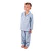 Picture of Beau KiD Boys Embroidered Teddy Check Pyjamas Set X 2 - Blue White