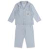 Picture of Beau KiD Boys Embroidered Teddy Check Pyjamas Set X 2 - Blue White