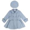 Picture of Beau KiD Girls Traditional Coat & Hat Set With Large Bow X 2 - Sky Blue